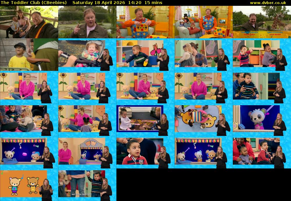The Toddler Club (CBeebies) Saturday 18 April 2026 14:20 - 14:35