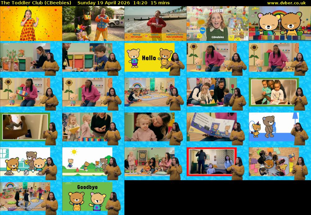 The Toddler Club (CBeebies) Sunday 19 April 2026 14:20 - 14:35