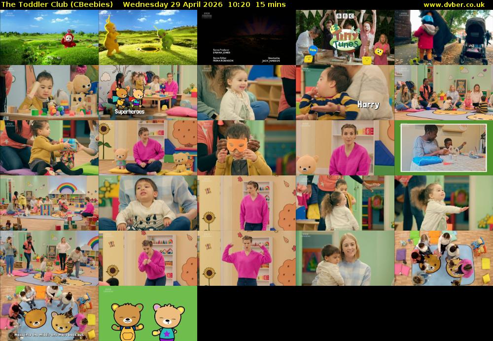 The Toddler Club (CBeebies) Wednesday 29 April 2026 10:20 - 10:35