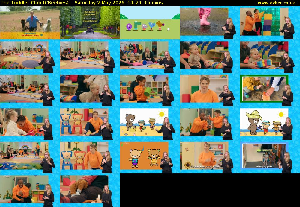 The Toddler Club (CBeebies) Saturday 2 May 2026 14:20 - 14:35