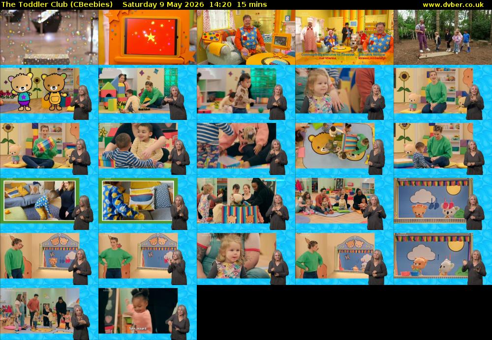 The Toddler Club (CBeebies) Saturday 9 May 2026 14:20 - 14:35