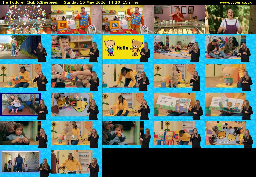 The Toddler Club (CBeebies) Sunday 10 May 2026 14:20 - 14:35