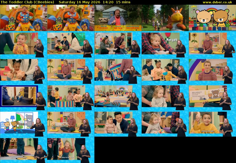 The Toddler Club (CBeebies) Saturday 16 May 2026 14:20 - 14:35