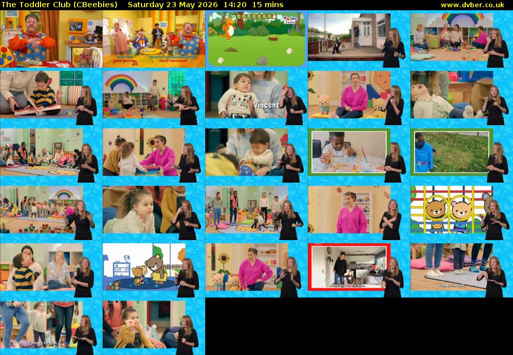 The Toddler Club (CBeebies) Saturday 23 May 2026 14:20 - 14:35