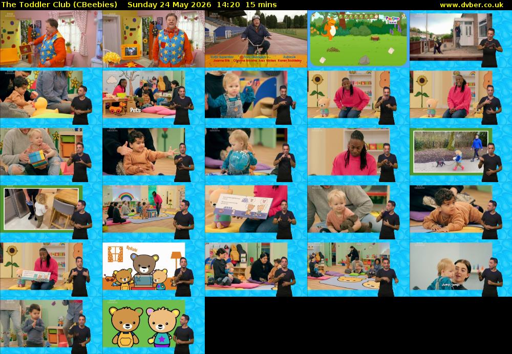 The Toddler Club (CBeebies) Sunday 24 May 2026 14:20 - 14:35