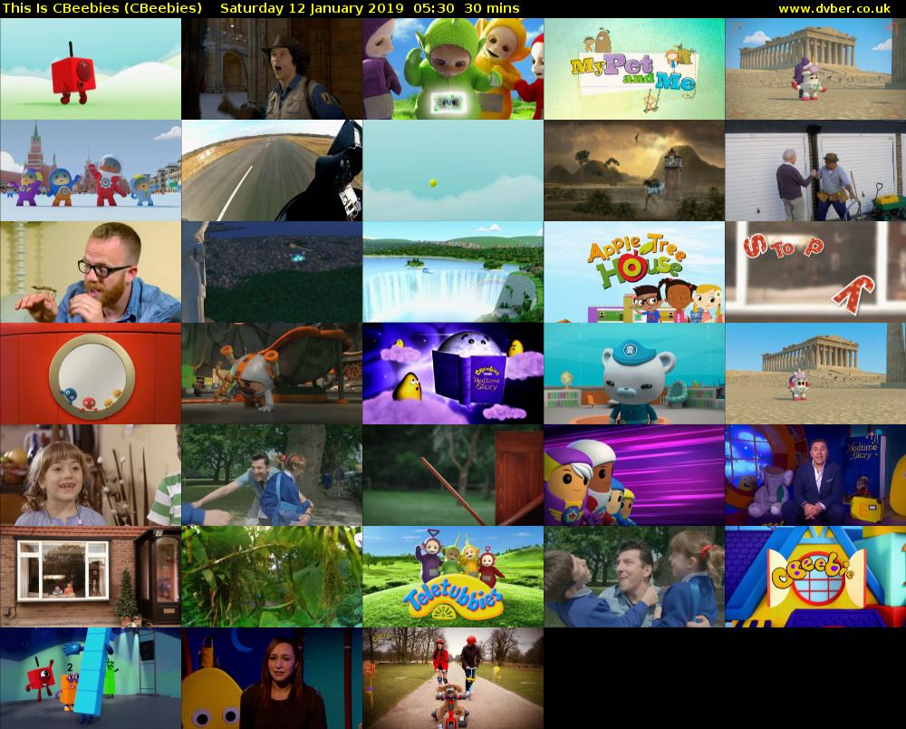 This Is CBeebies (CBeebies) Saturday 12 January 2019 05:30 - 06:00