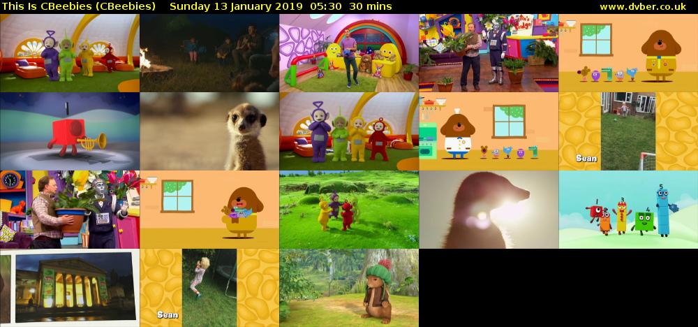 This Is CBeebies (CBeebies) Sunday 13 January 2019 05:30 - 06:00