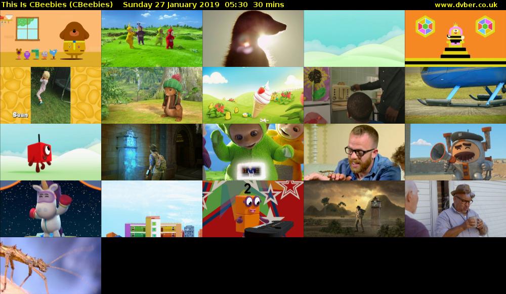 This Is CBeebies (CBeebies) Sunday 27 January 2019 05:30 - 06:00