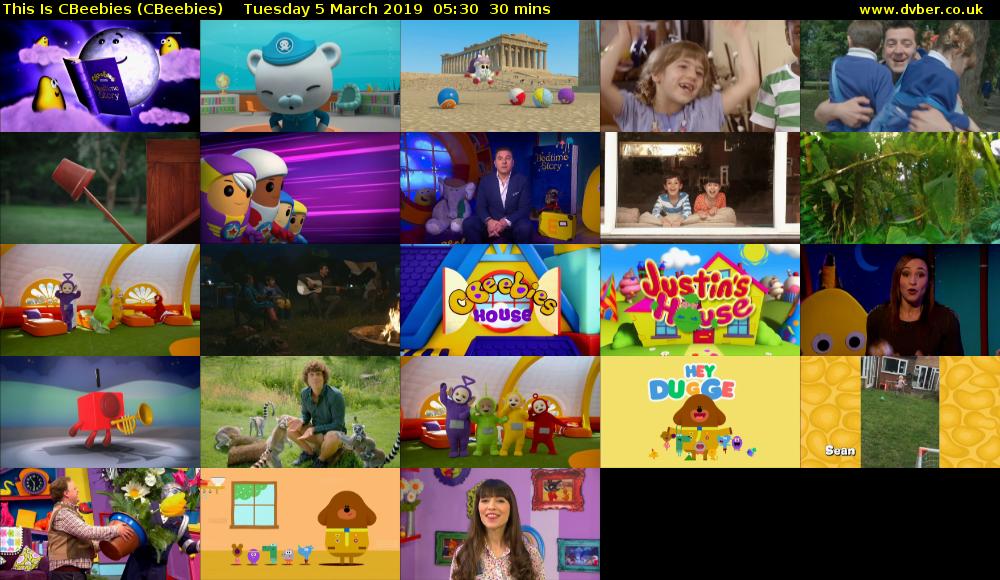 This Is CBeebies (CBeebies) Tuesday 5 March 2019 05:30 - 06:00