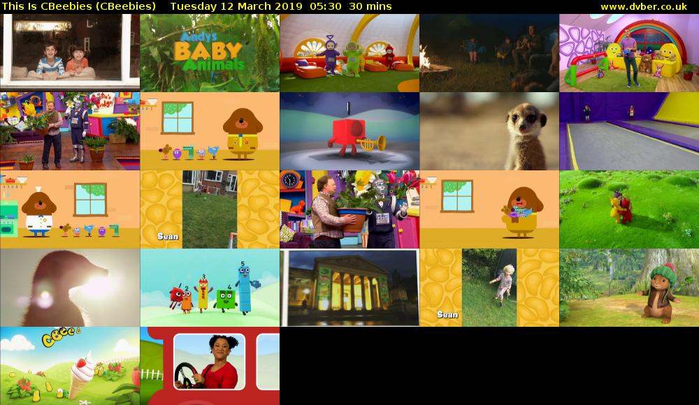 This Is CBeebies (CBeebies) Tuesday 12 March 2019 05:30 - 06:00
