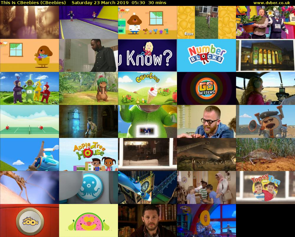 This Is CBeebies (CBeebies) Saturday 23 March 2019 05:30 - 06:00