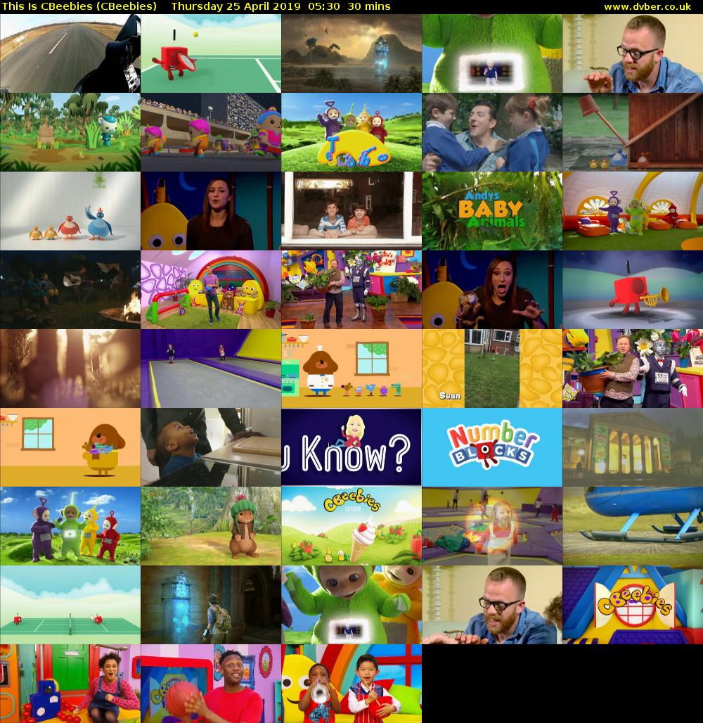 This Is CBeebies (CBeebies) Thursday 25 April 2019 05:30 - 06:00
