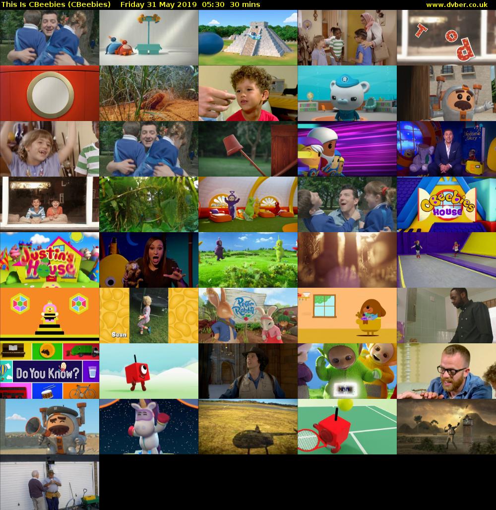 This Is CBeebies (CBeebies) Friday 31 May 2019 05:30 - 06:00