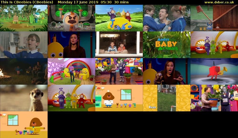 This Is CBeebies (CBeebies) Monday 17 June 2019 05:30 - 06:00