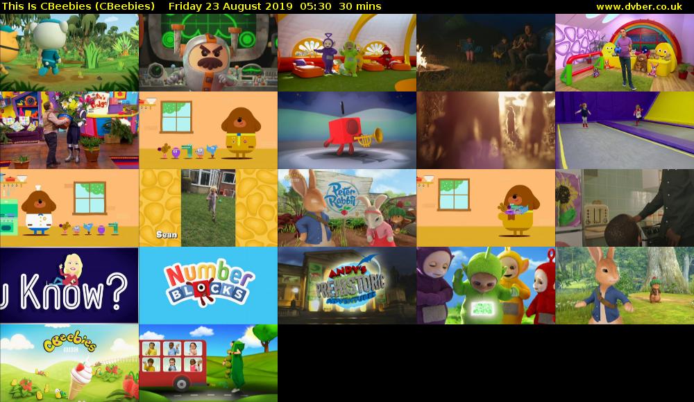 This Is CBeebies (CBeebies) Friday 23 August 2019 05:30 - 06:00