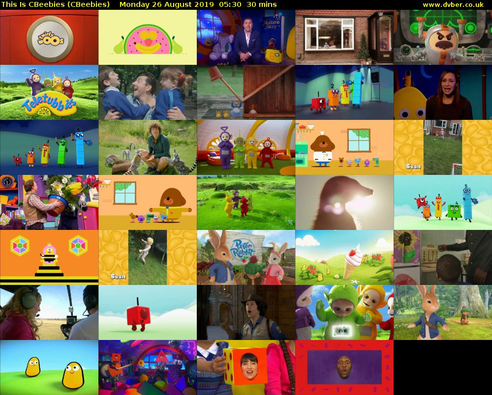 This Is CBeebies (CBeebies) Monday 26 August 2019 05:30 - 06:00