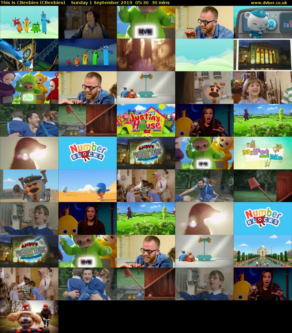 This Is CBeebies (CBeebies) Sunday 1 September 2019 05:30 - 06:00