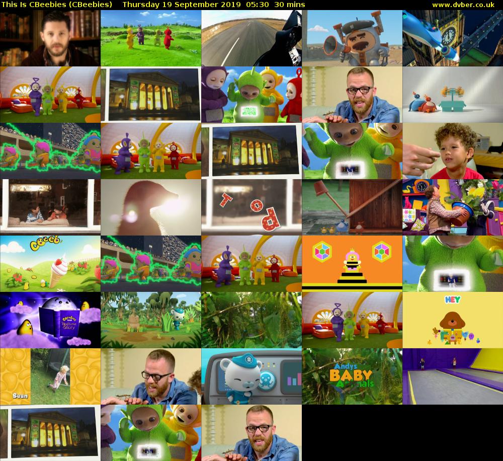 This Is CBeebies (CBeebies) Thursday 19 September 2019 05:30 - 06:00