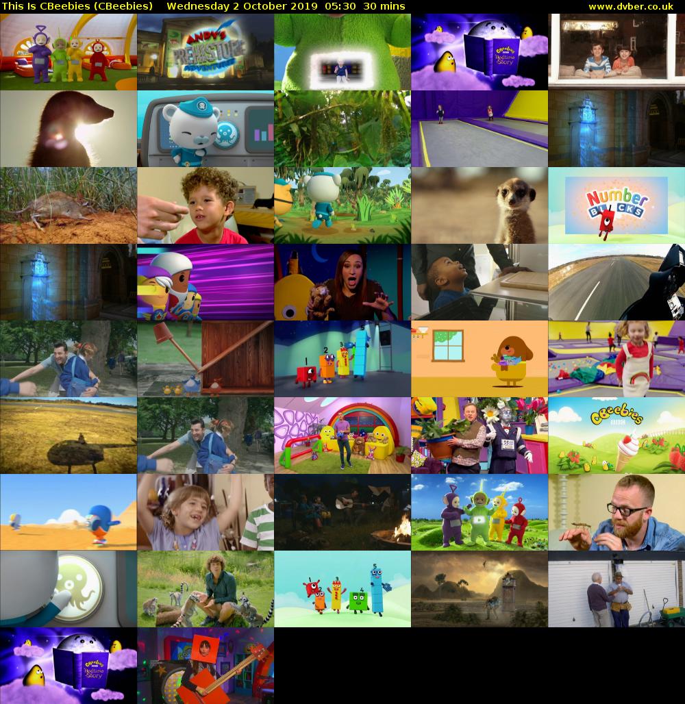 This Is CBeebies (CBeebies) Wednesday 2 October 2019 05:30 - 06:00