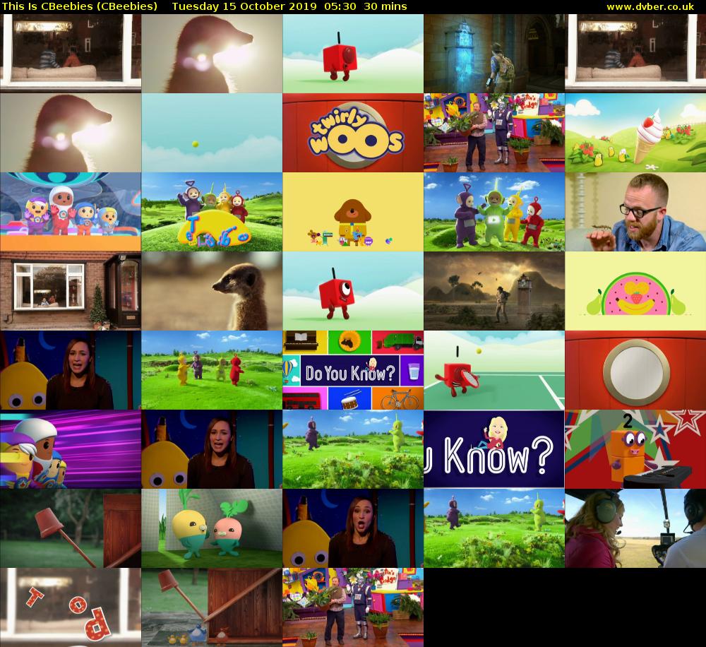 This Is CBeebies (CBeebies) Tuesday 15 October 2019 05:30 - 06:00