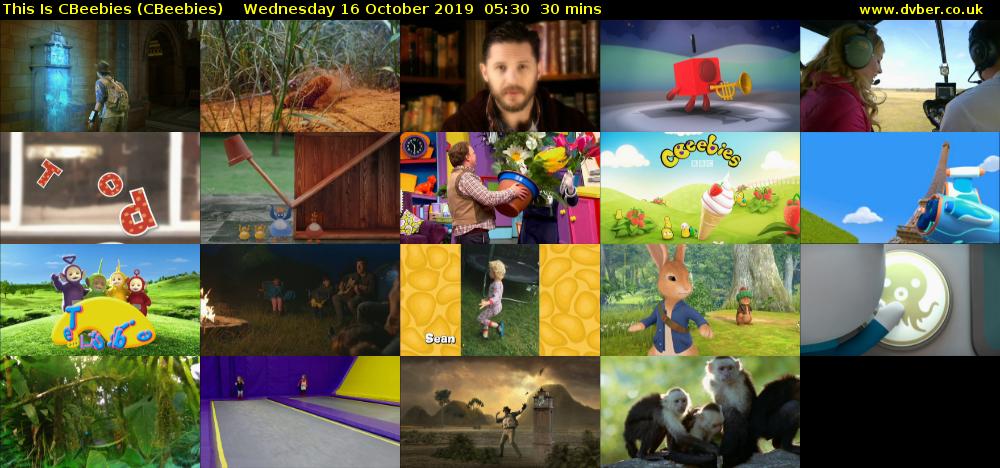 This Is CBeebies (CBeebies) Wednesday 16 October 2019 05:30 - 06:00