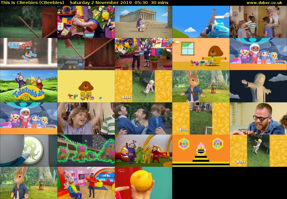 This Is CBeebies (CBeebies) Saturday 2 November 2019 05:30 - 06:00