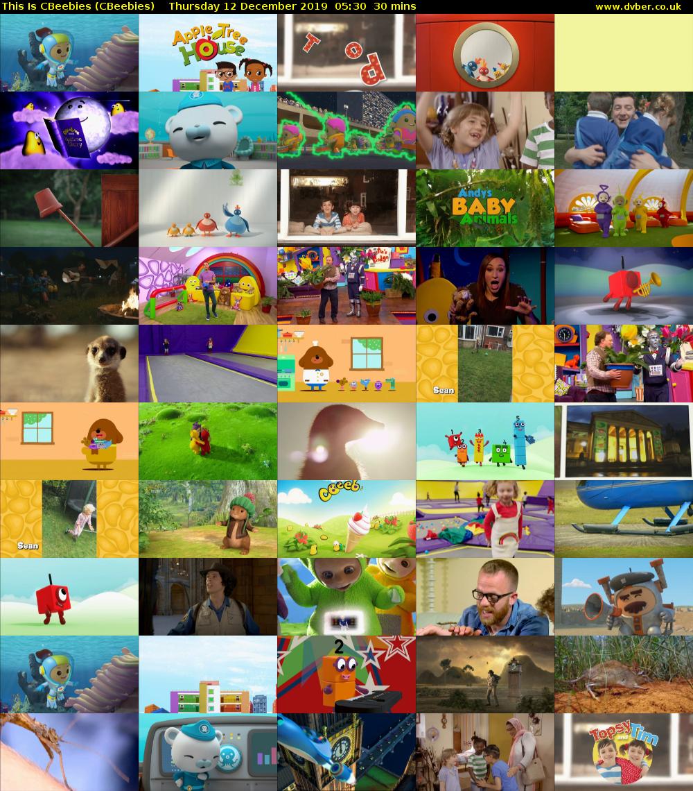 This Is CBeebies (CBeebies) Thursday 12 December 2019 05:30 - 06:00