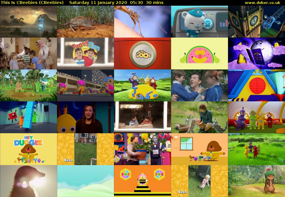 This Is CBeebies (CBeebies) Saturday 11 January 2020 05:30 - 06:00