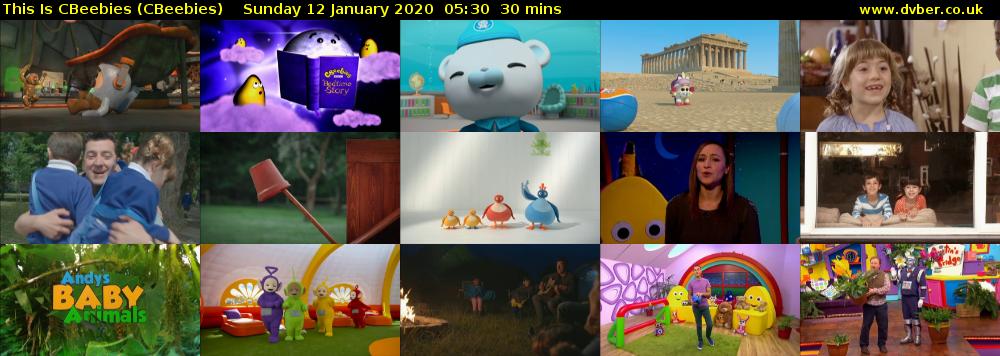 This Is CBeebies (CBeebies) Sunday 12 January 2020 05:30 - 06:00
