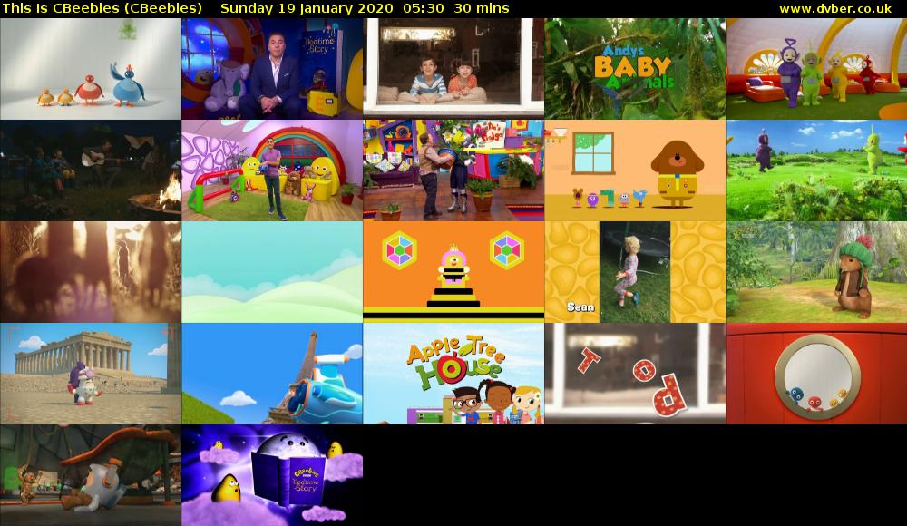 This Is CBeebies (CBeebies) Sunday 19 January 2020 05:30 - 06:00