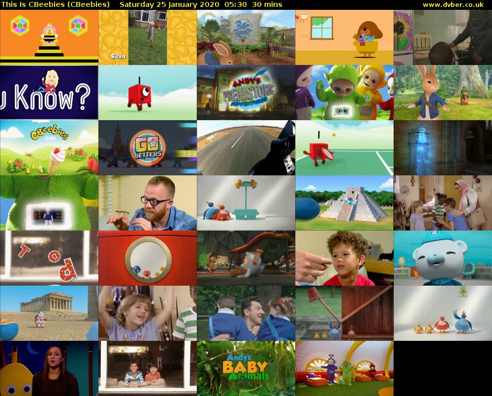 This Is CBeebies (CBeebies) Saturday 25 January 2020 05:30 - 06:00