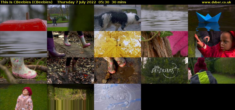 This Is CBeebies (CBeebies) Thursday 7 July 2022 05:30 - 06:00