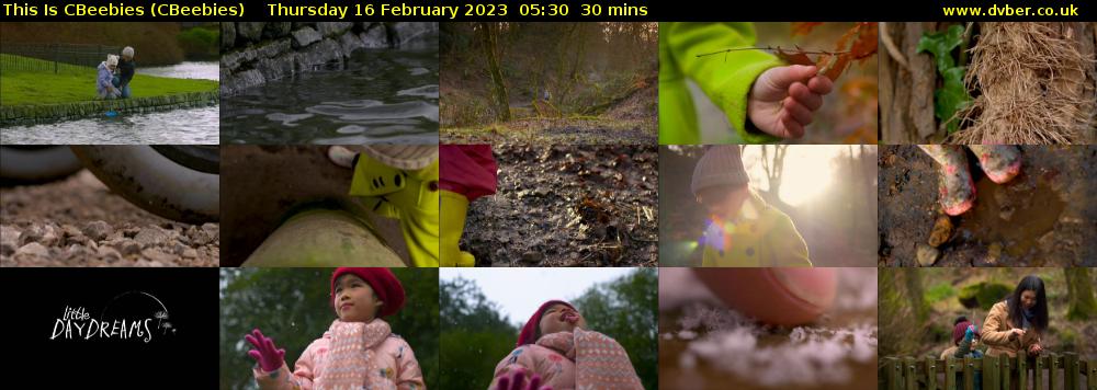 This Is CBeebies (CBeebies) Thursday 16 February 2023 05:30 - 06:00