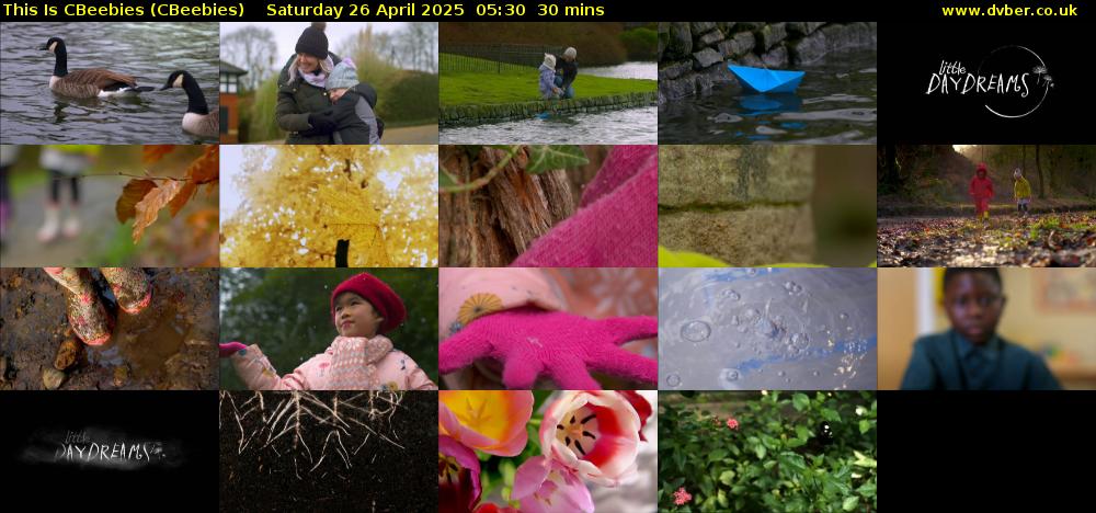 This Is CBeebies (CBeebies) Saturday 26 April 2025 05:30 - 06:00