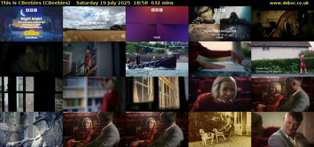 This Is CBeebies (CBeebies) Saturday 19 July 2025 18:58 - 05:30