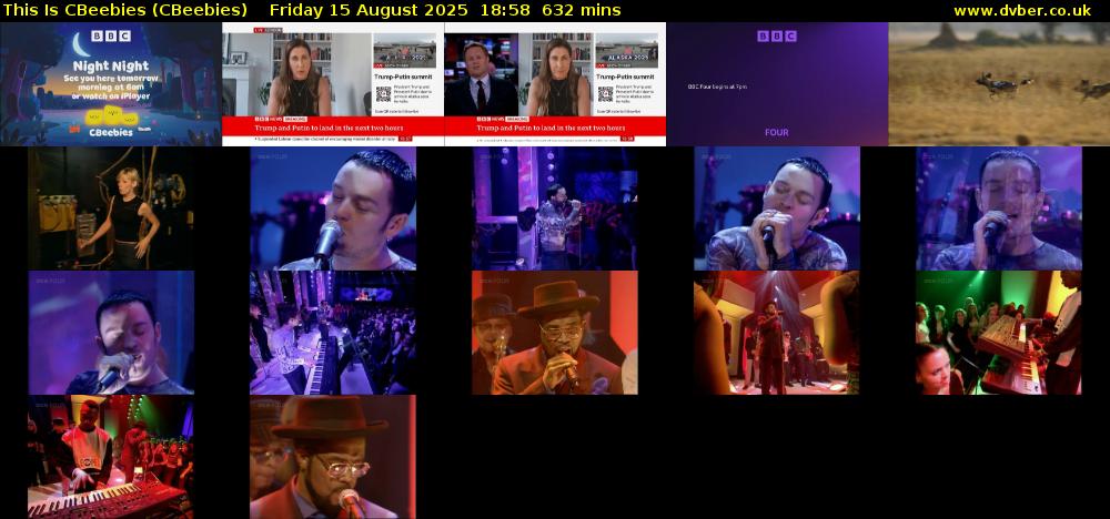 This Is CBeebies (CBeebies) Friday 15 August 2025 18:58 - 05:30