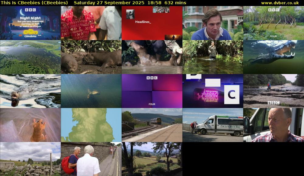 This Is CBeebies (CBeebies) Saturday 27 September 2025 18:58 - 05:30