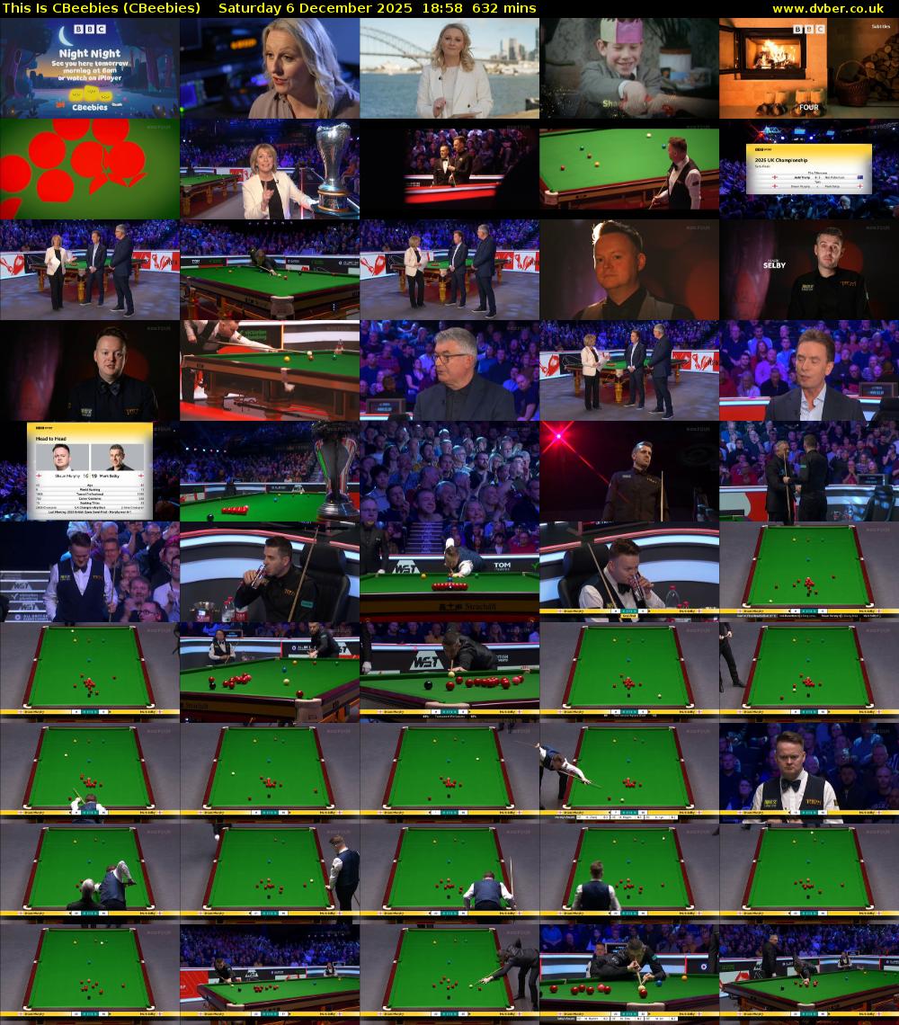 This Is CBeebies (CBeebies) Saturday 6 December 2025 18:58 - 05:30