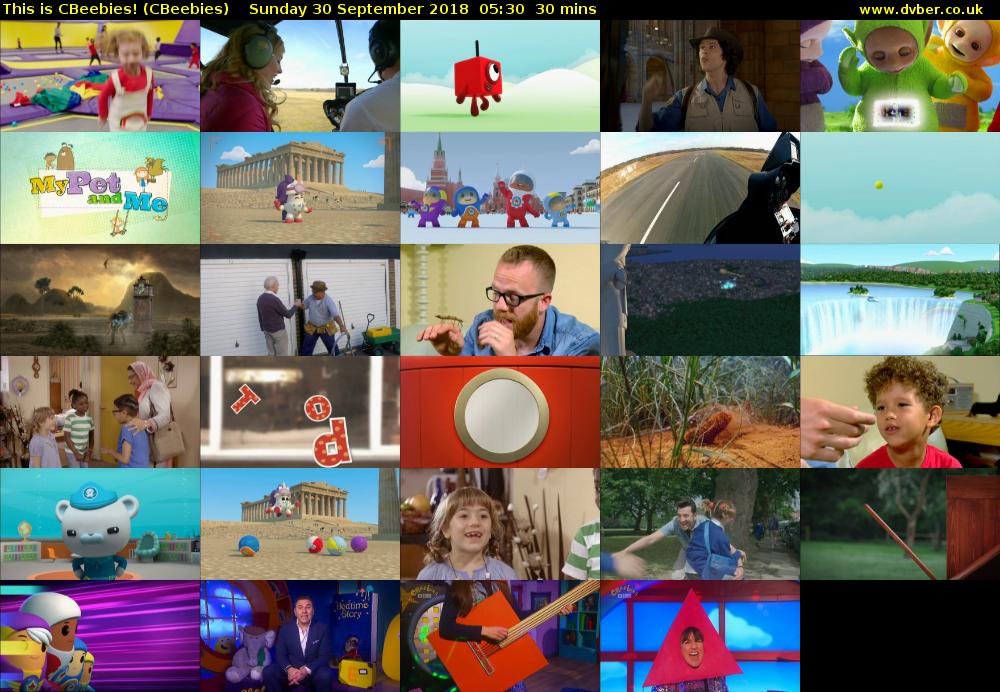 This is CBeebies! (CBeebies) Sunday 30 September 2018 05:30 - 06:00
