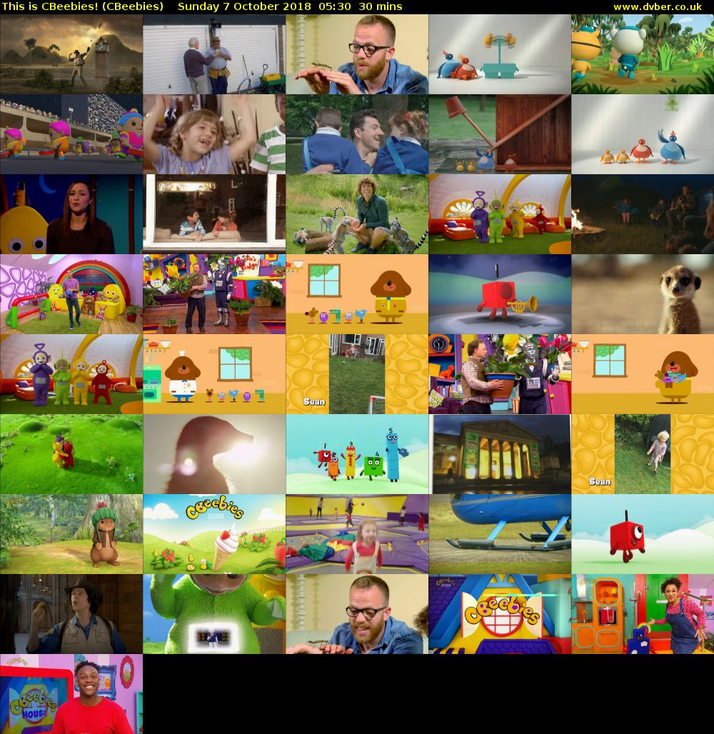 This is CBeebies! (CBeebies) Sunday 7 October 2018 05:30 - 06:00