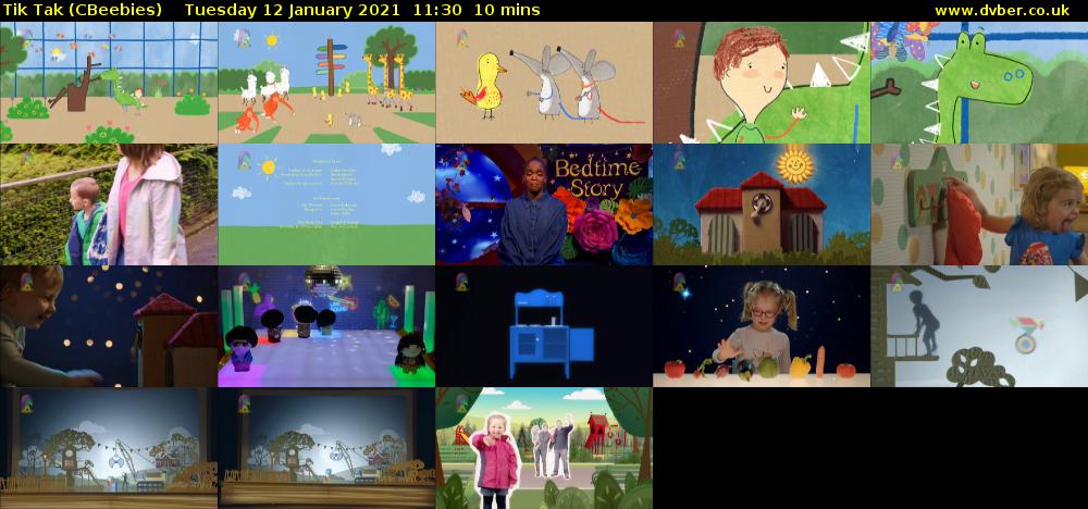 Tik Tak (CBeebies) Tuesday 12 January 2021 11:30 - 11:40
