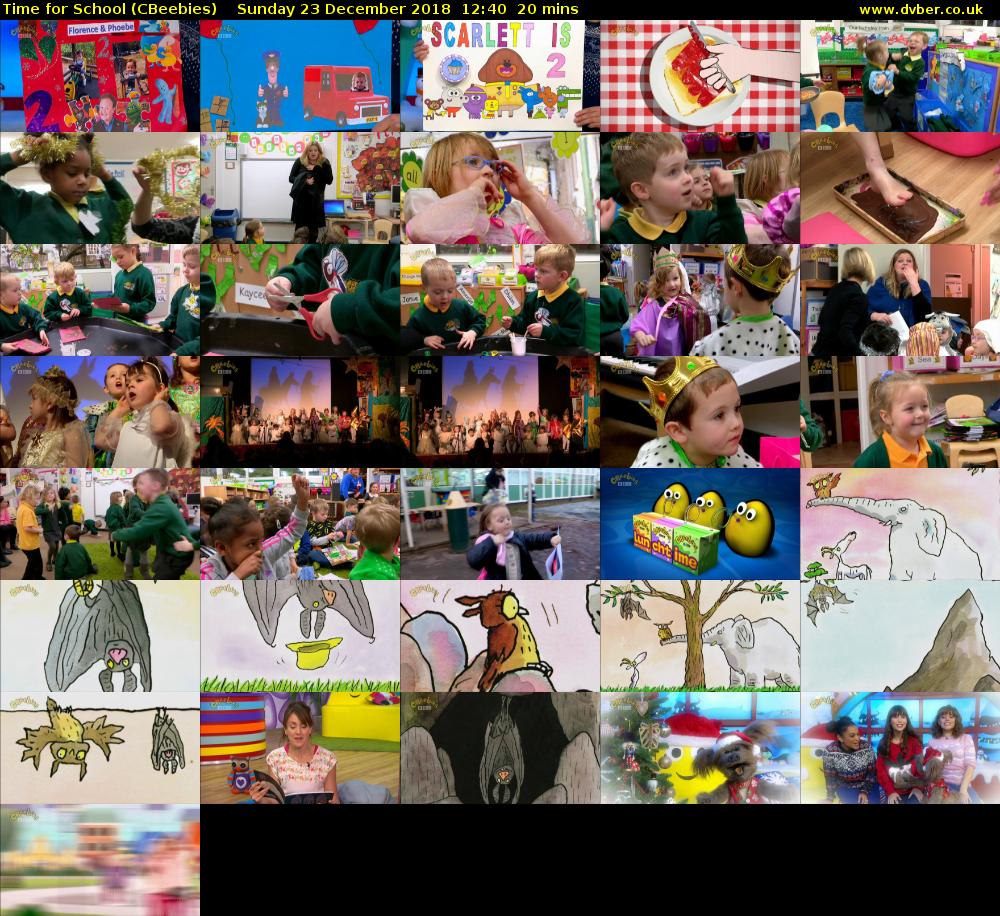 Time for School (CBeebies) Sunday 23 December 2018 12:40 - 13:00