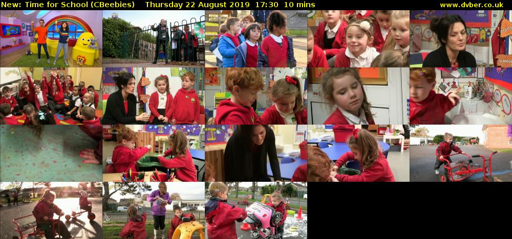 Time for School (CBeebies) Thursday 22 August 2019 17:30 - 17:40