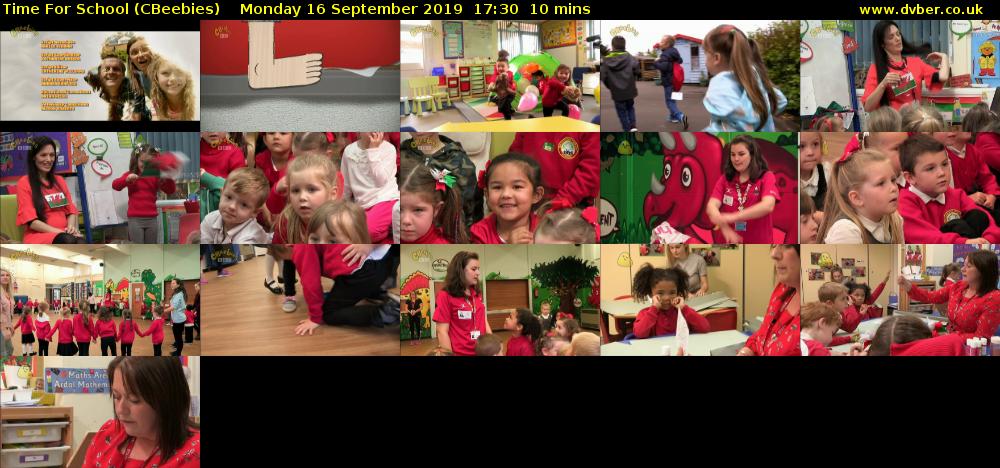 Time for School (CBeebies) Monday 16 September 2019 17:30 - 17:40
