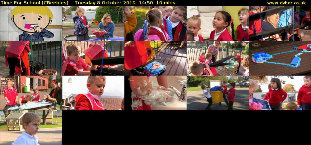 Time for School (CBeebies) Tuesday 8 October 2019 14:50 - 15:00
