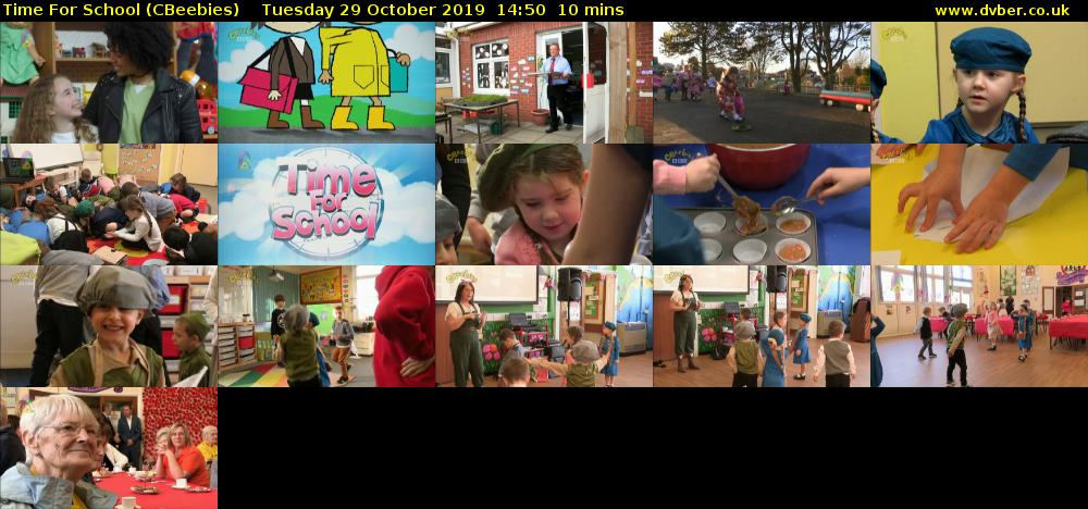 Time for School (CBeebies) Tuesday 29 October 2019 14:50 - 15:00
