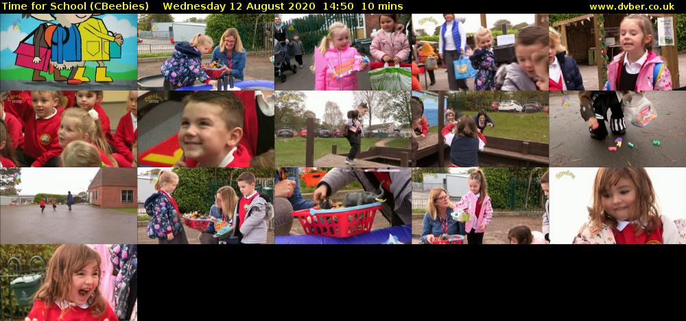 Time for School (CBeebies) Wednesday 12 August 2020 14:50 - 15:00