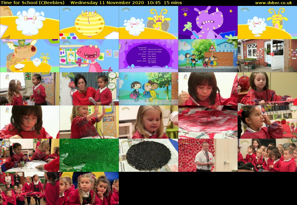Time for School (CBeebies) Wednesday 11 November 2020 10:45 - 11:00