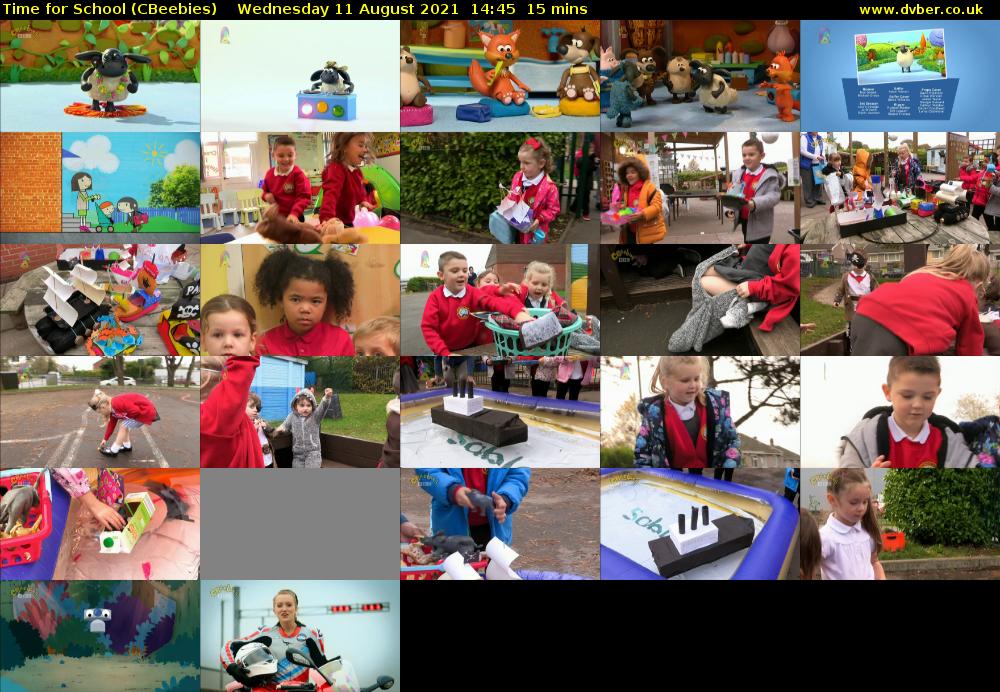 Time for School (CBeebies) Wednesday 11 August 2021 14:45 - 15:00