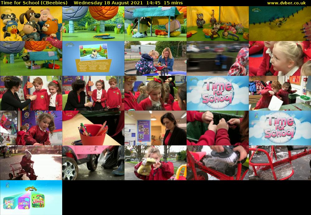 Time for School (CBeebies) Wednesday 18 August 2021 14:45 - 15:00